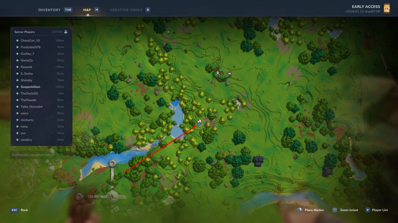 Скриншот сервера